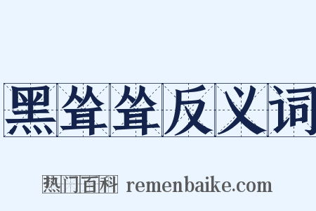 黑耸耸反义词是什么意思的图片